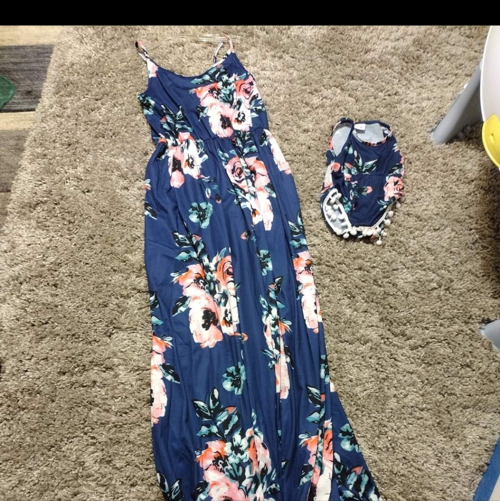 Mommy and me dress and baby onesie